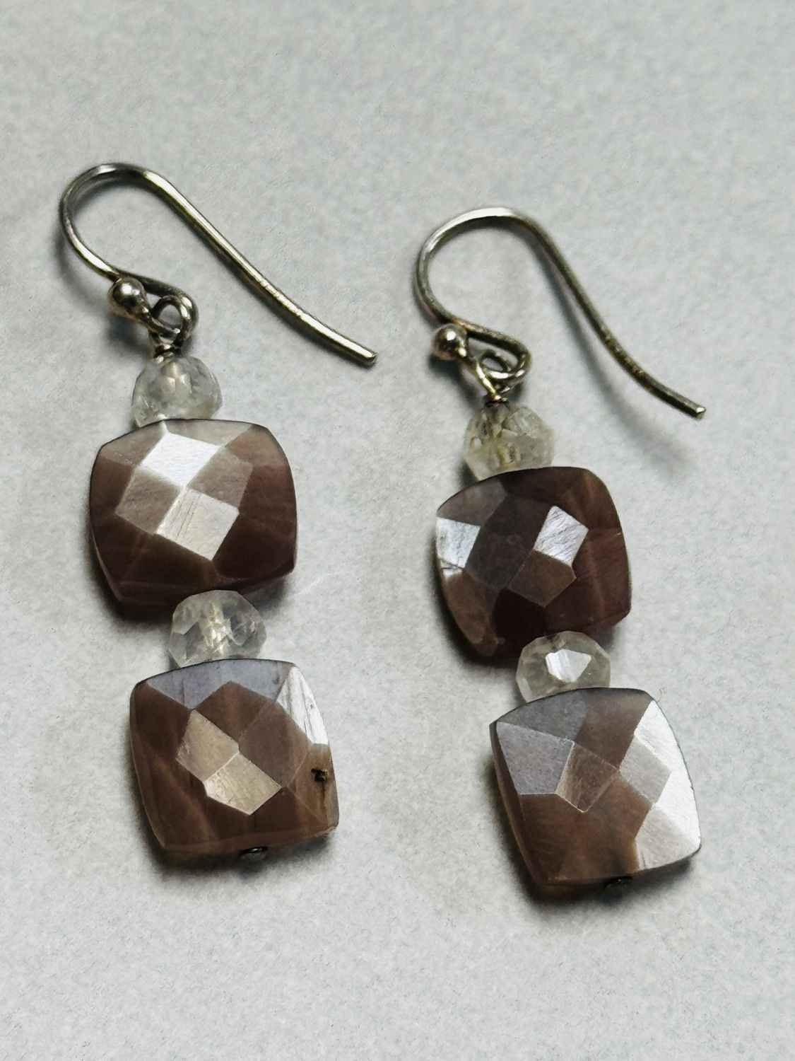 Trueworthy Earrings Double Dquare Moonstone
