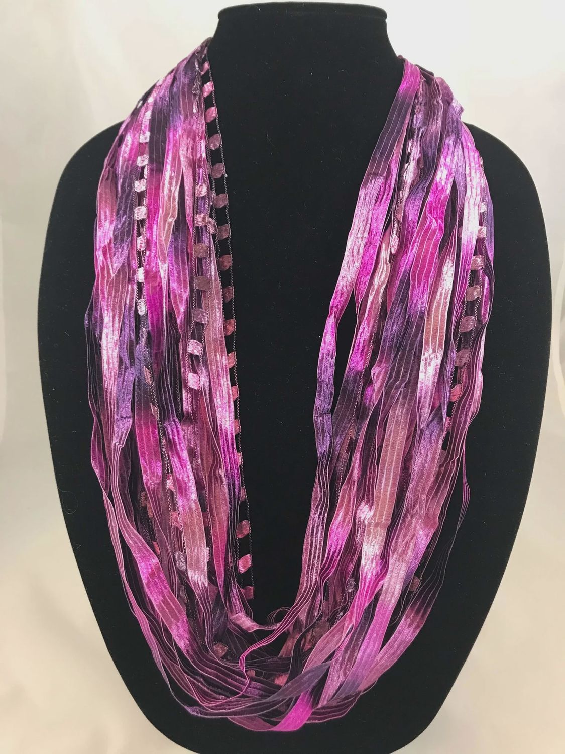 JA Collection Vibrant Violet Fiber Necklace 12&quot;