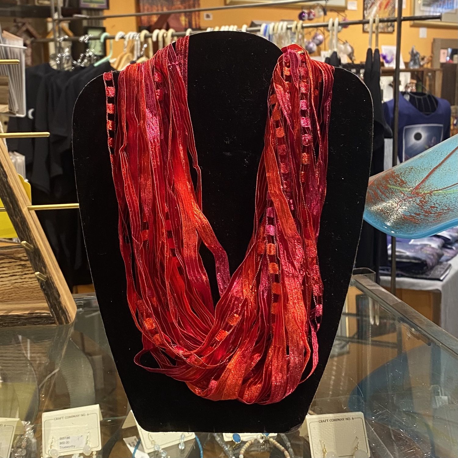 JA Collection Ruby Cheers Fiber Necklace 12&quot;