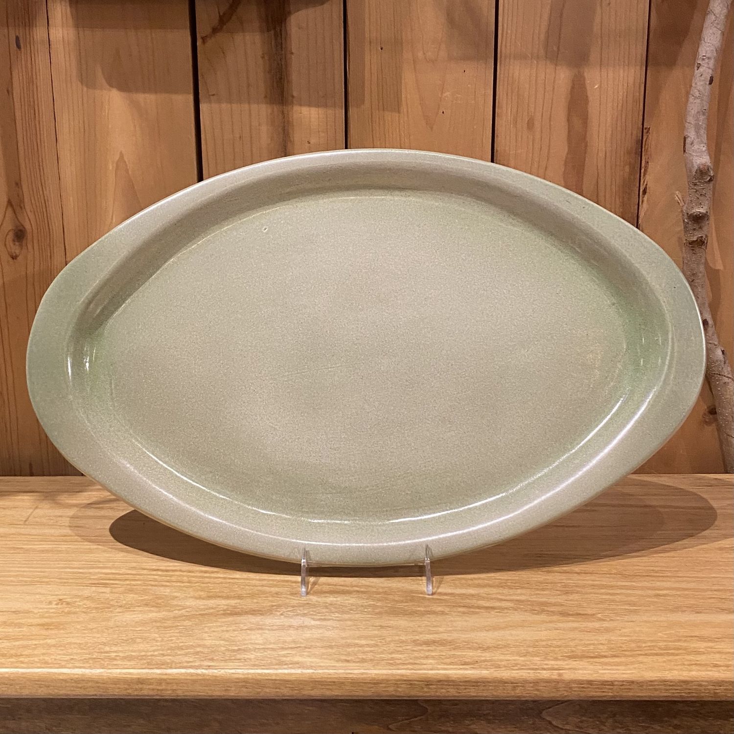 Hartman Fancy Platter Junco W/Green Glaze