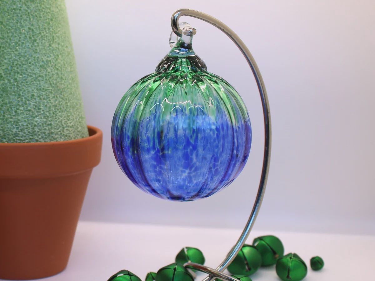Furnace Ornament Lobed Ombre Blue/Green