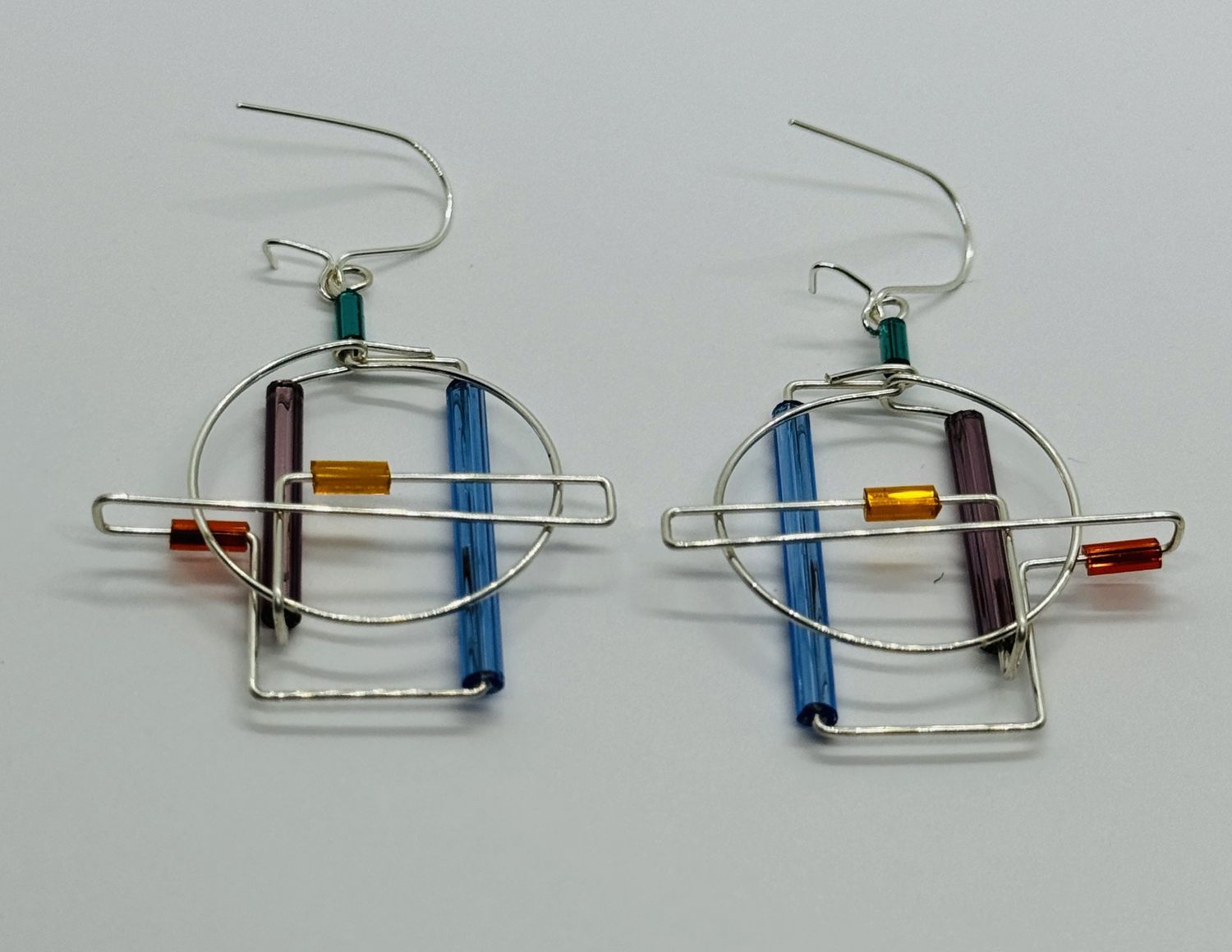 Barb Wire Earrings -09 Pink/Blue