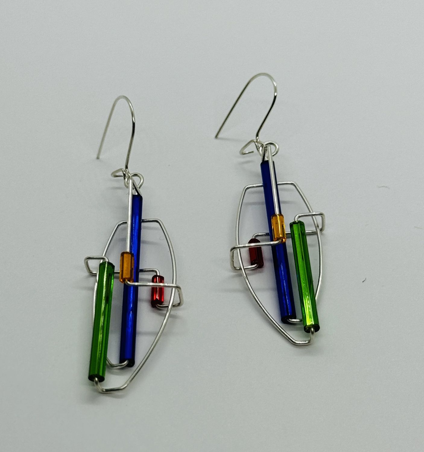 Barb Wire Earrings -18 Purple/Green
