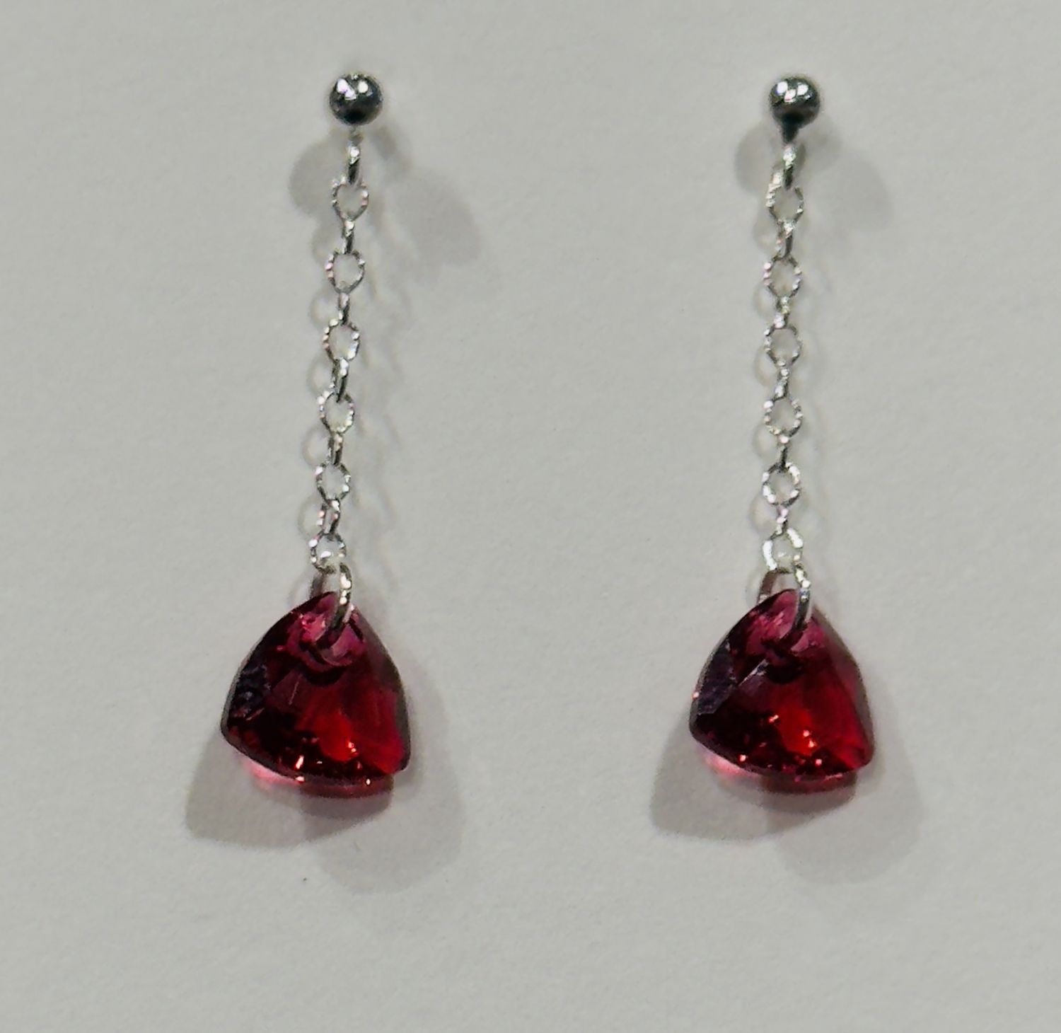 CA Earrings Trilliant Crystal Siam Light