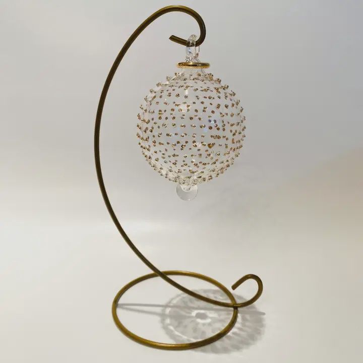 Dandarah Ornament Blown Glass Gold Dots