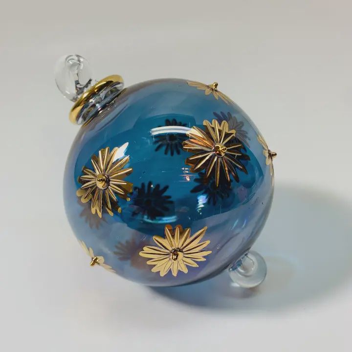 Dandarah Blown Glass Small Ornament - Starry Sky Blue