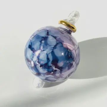 Dandarah Blown Glass Small Ornament - Splash Blue
