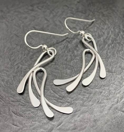 Reflections In Silver Earring Double Twist
