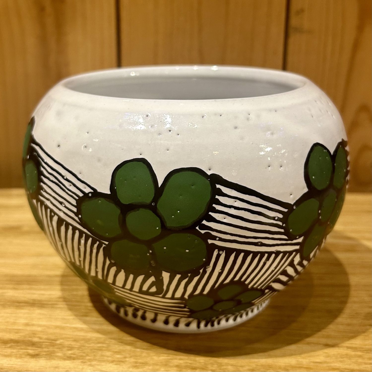 Okechukwu Vase White w/ Green Flowers