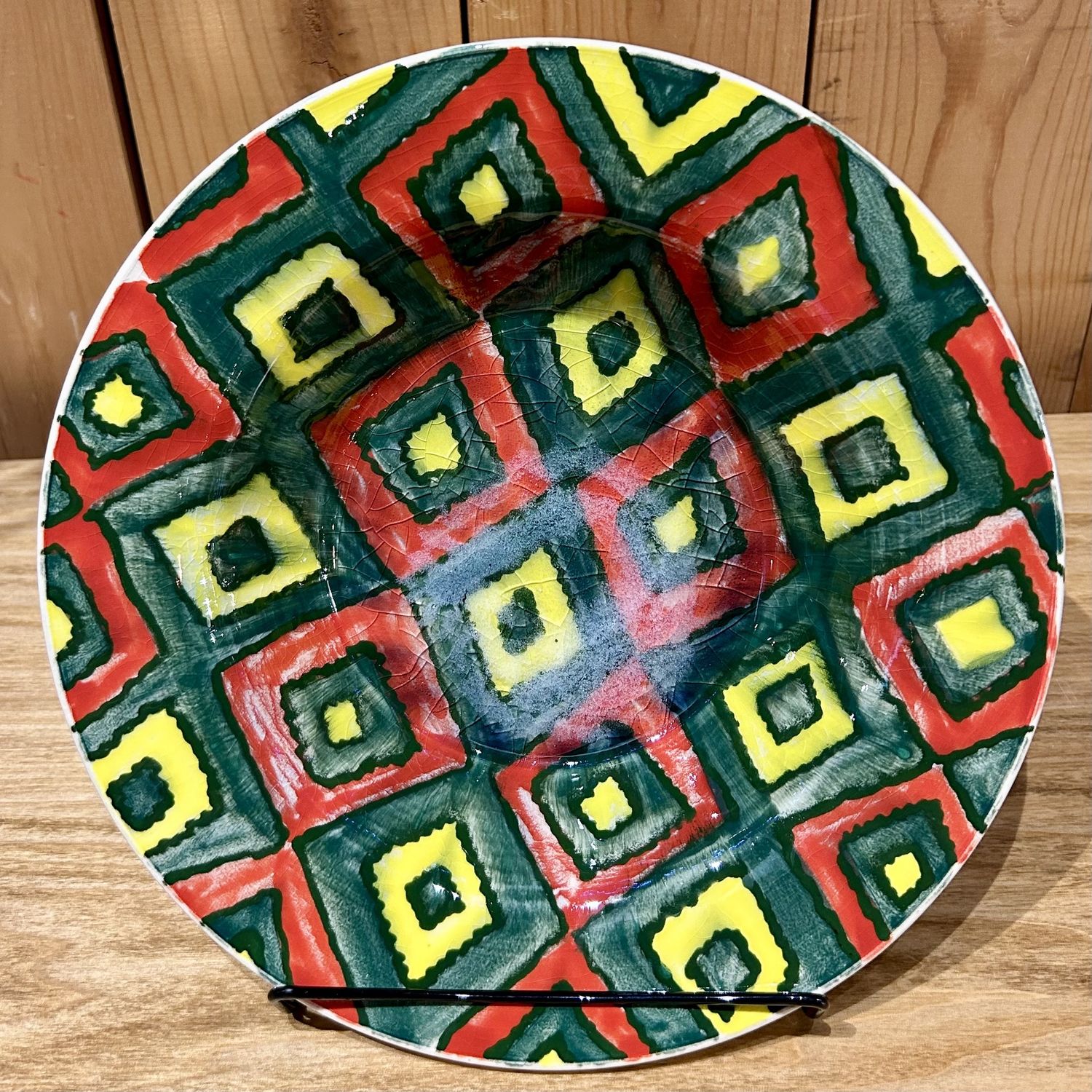 Okechukwu Bowl Red/Yellow/Green Diamonds