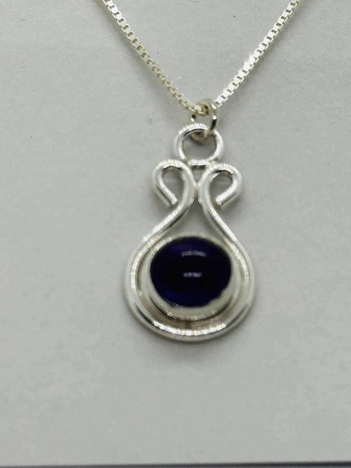 Reflections In Silver Necklace Amethyst