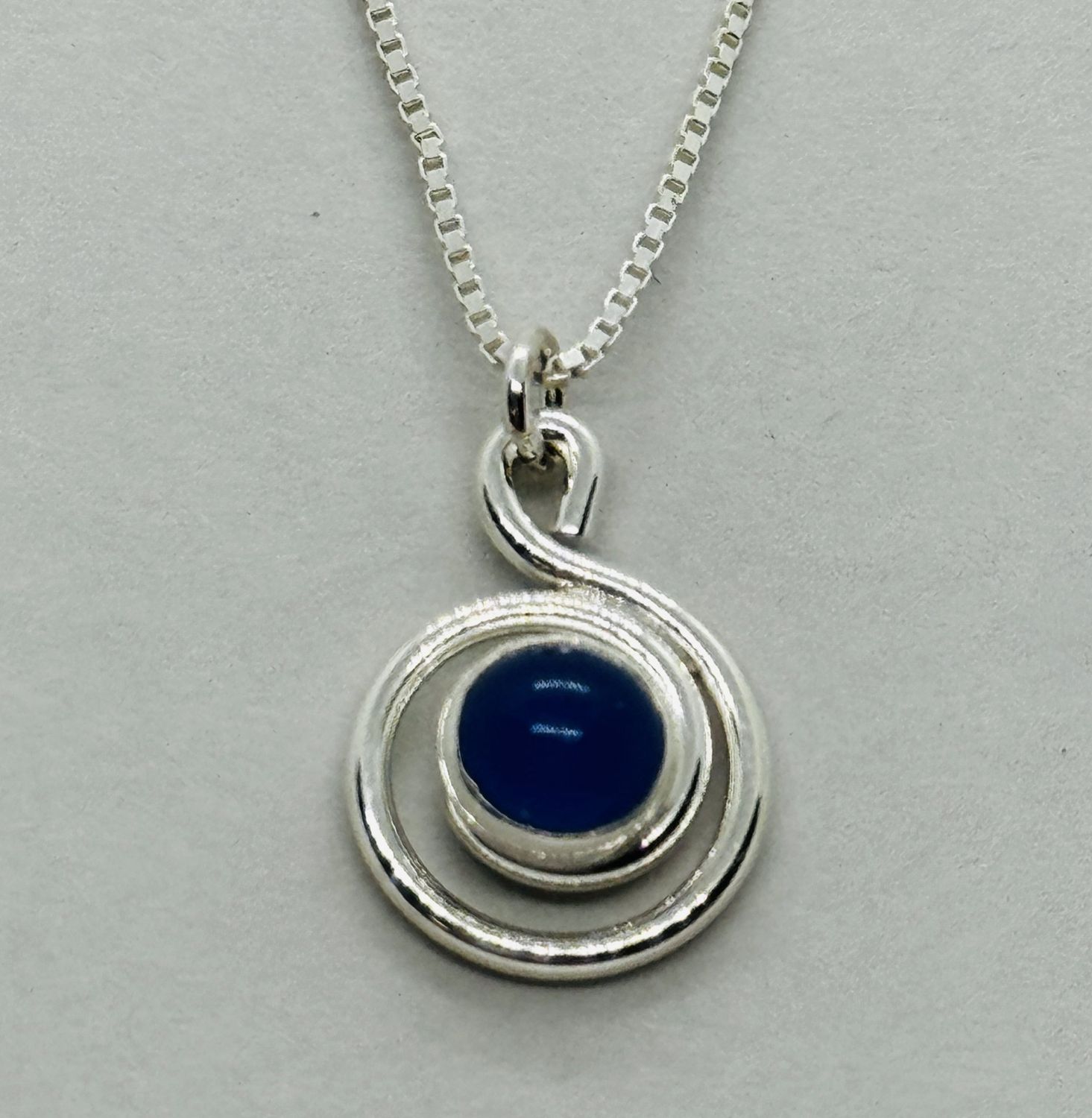 Reflection In Silver Necklace Ellen Blue Onyx