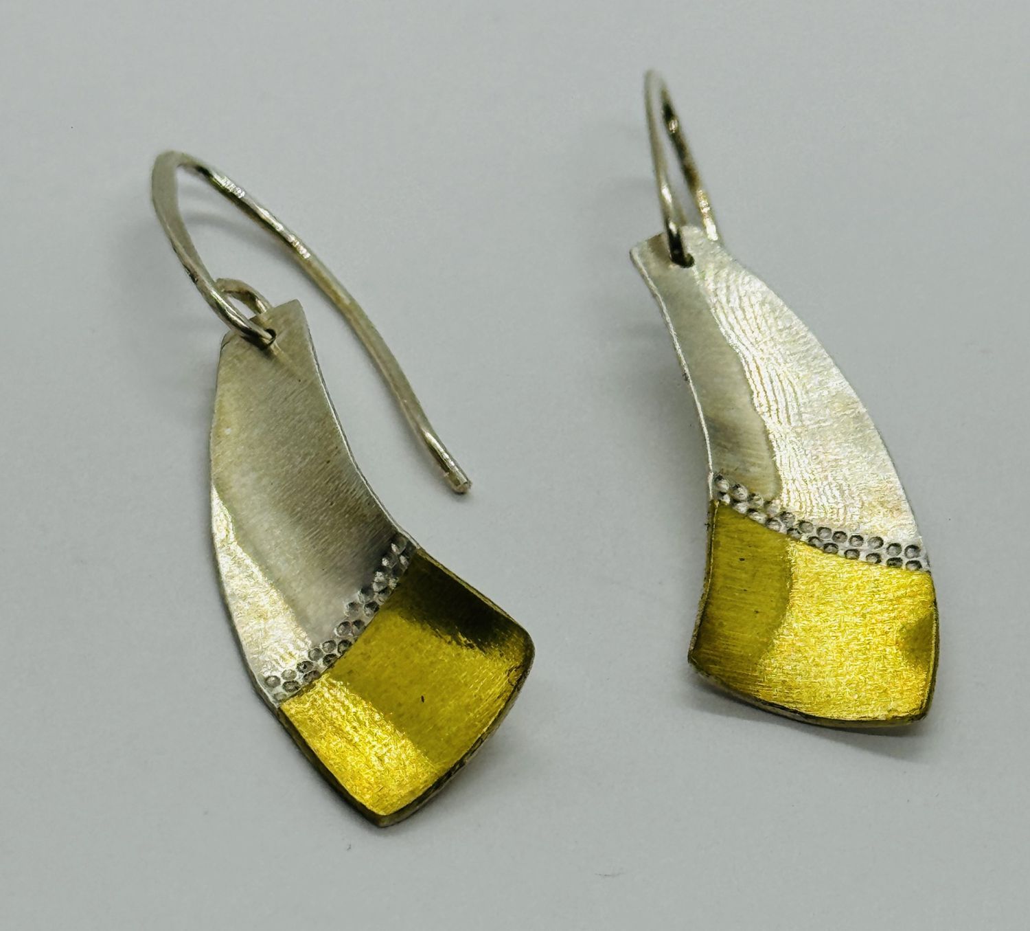 Gonzales Earring Silver and Copper Abstract Drop