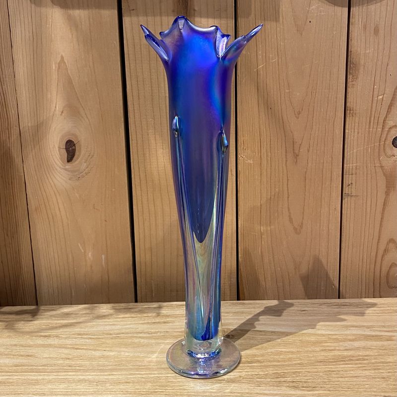 Callahan Vase Flower Cobalt Iridized