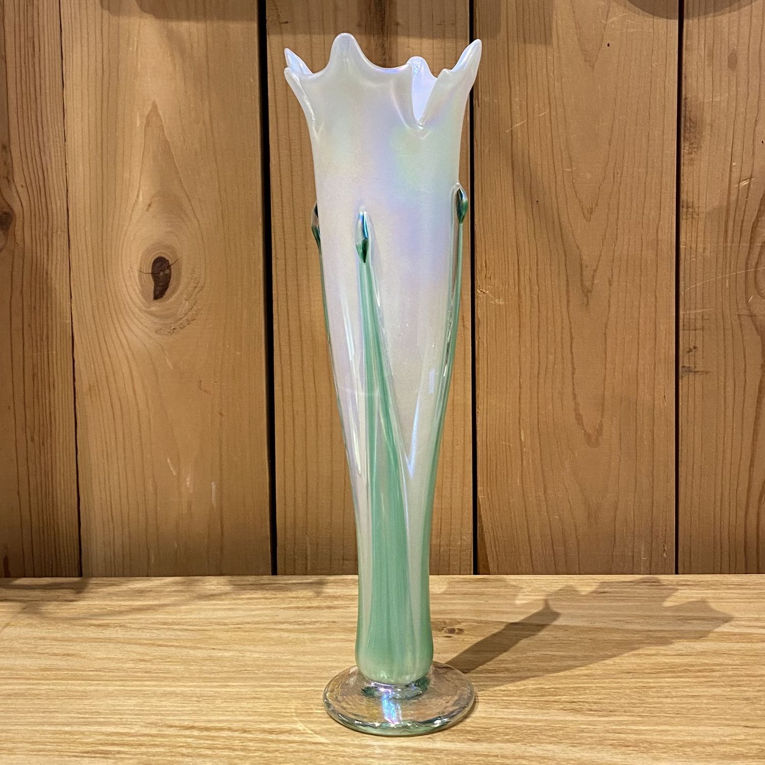 Callahan Vase Flower Iridized White
