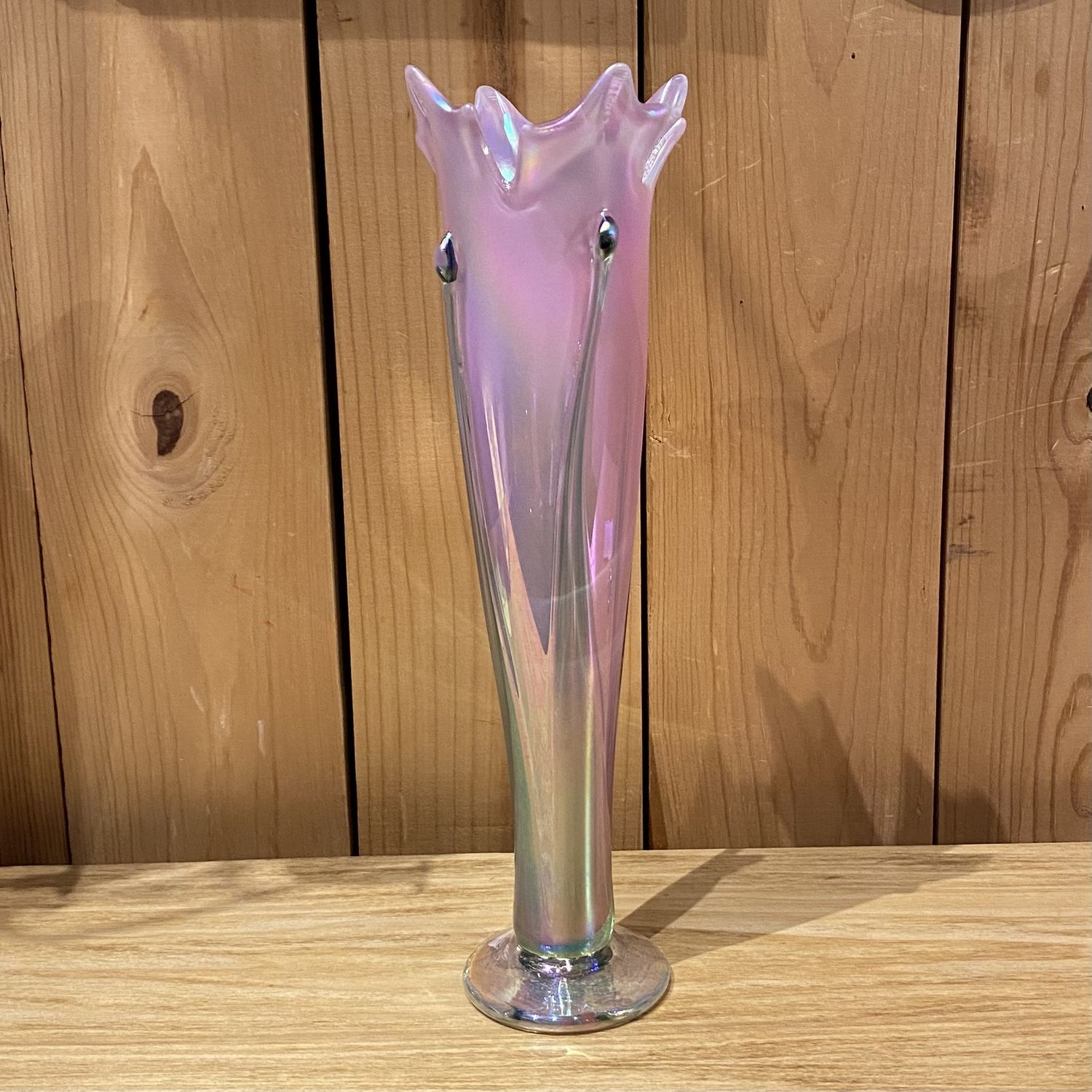 Callahan Vase Flower Pink Iridized