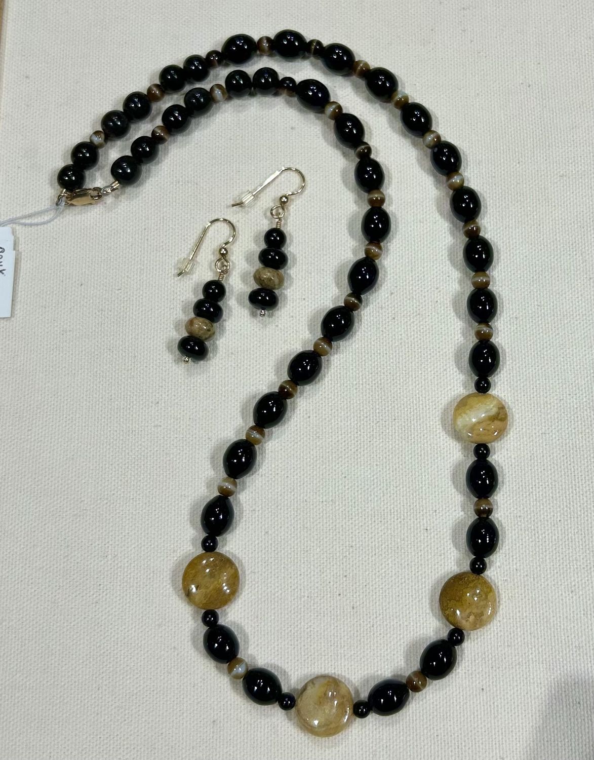 Puntenney Necklace/Earring Set Onyx and Jasper