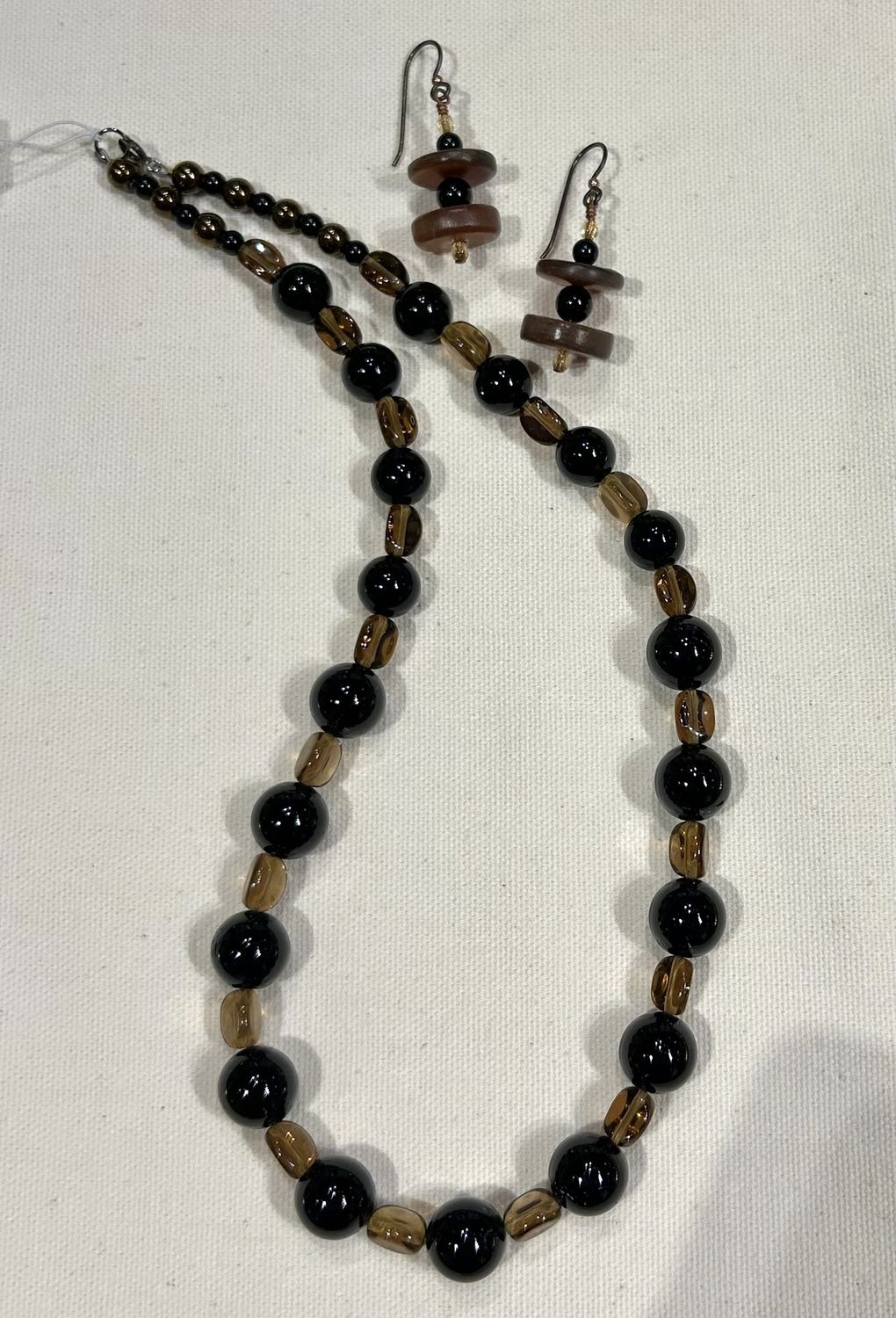 Puntenney Necklace/Earring Set Onyx Beads