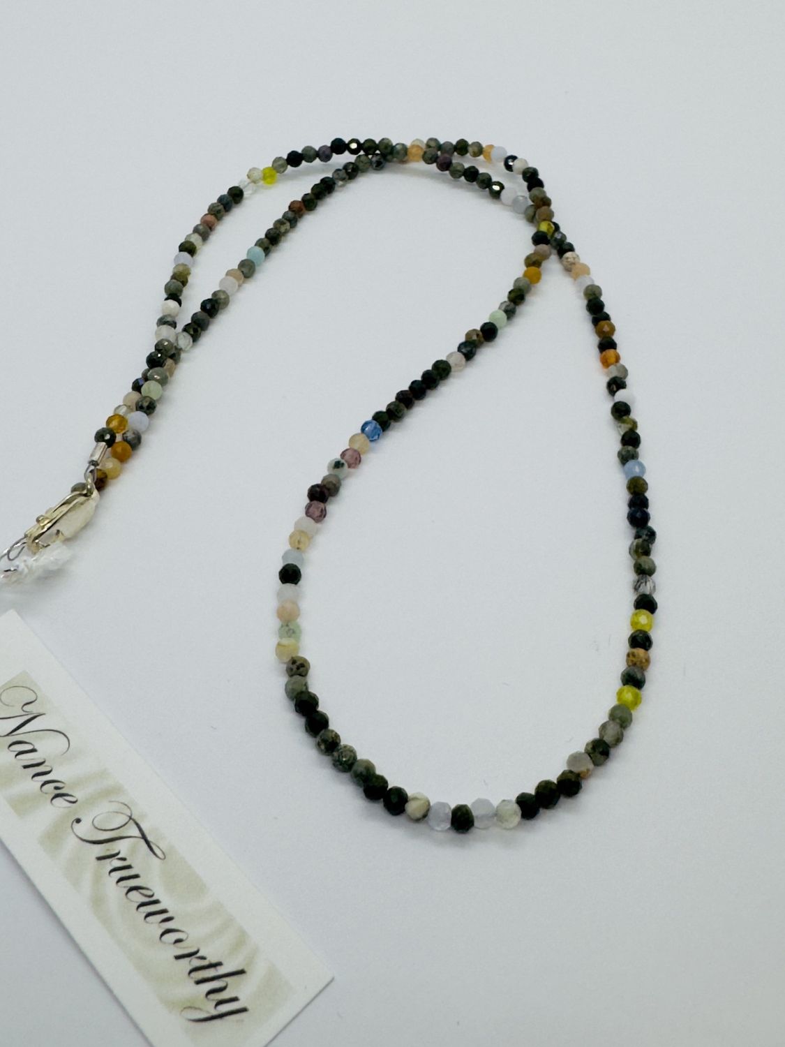 Trueworthy Necklace Tiny Faceted  Multi-Color Perustones