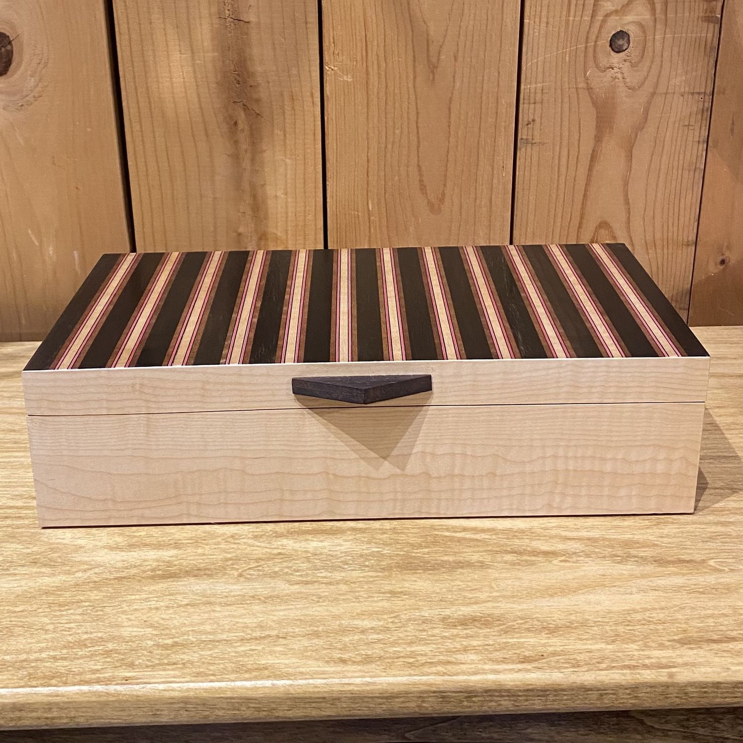 Cole Box Gaboon Ebony, Walnut, Figured Maple