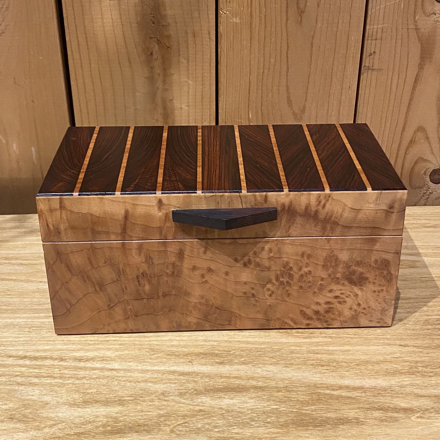 Cole Box Redwood Burl, Figured Maple