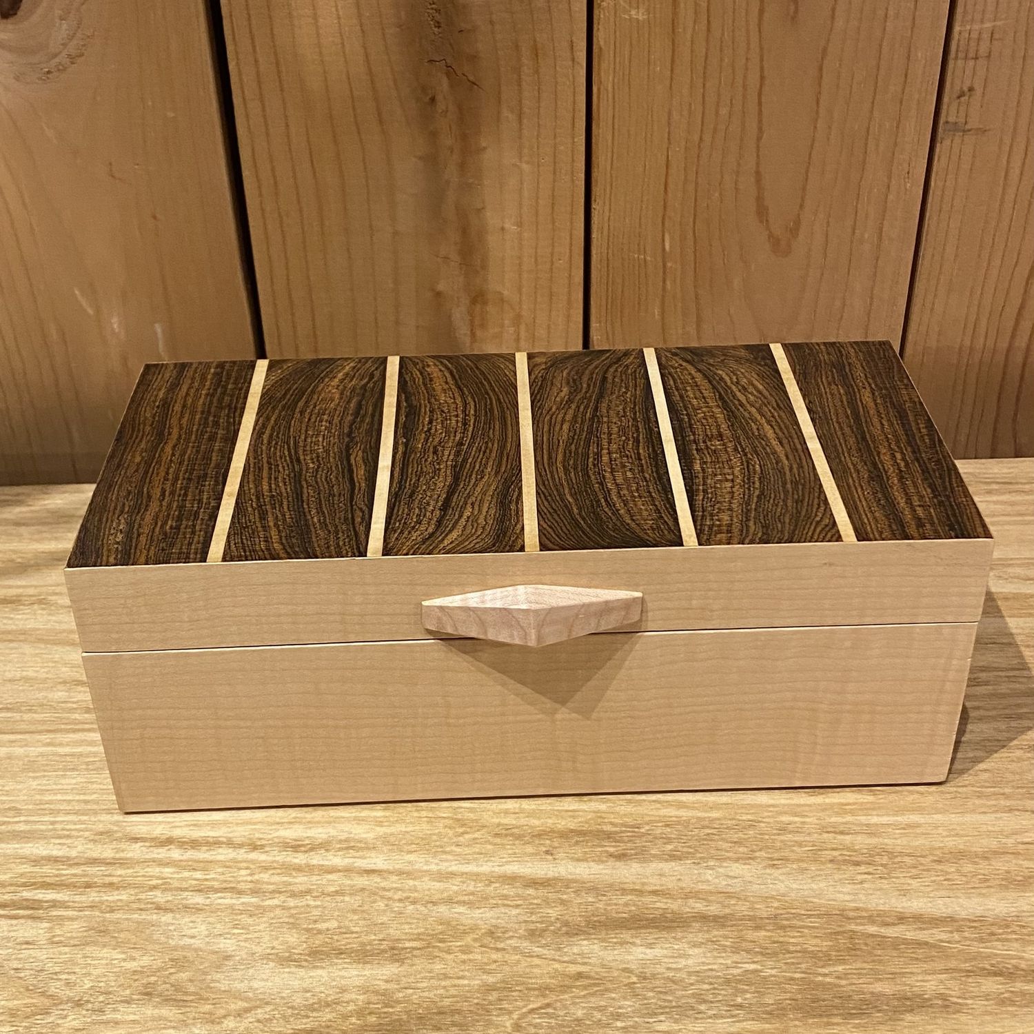 Cole Box Bacote Turkish Boxwood and Figure Maple