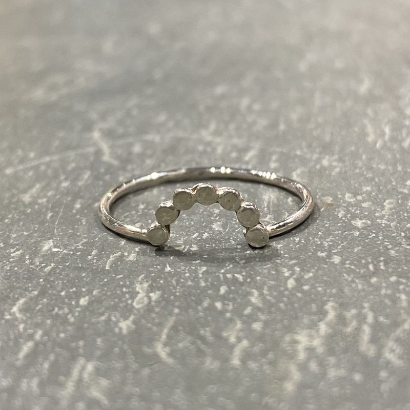 Tessler Ring Half Moon with Flat Dots