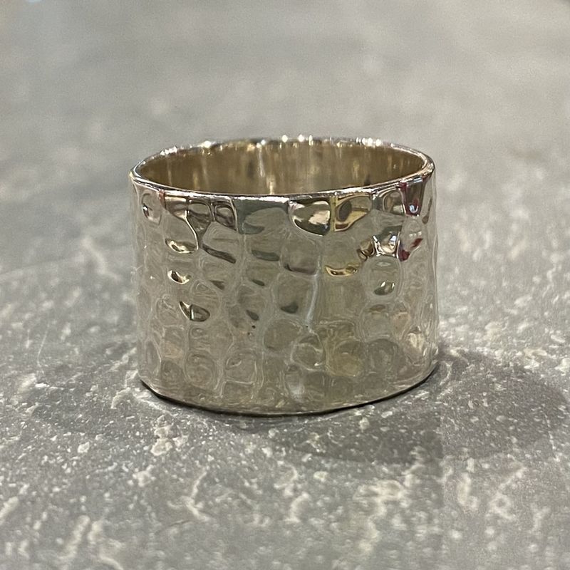 Tessler Ring Wide Hammered