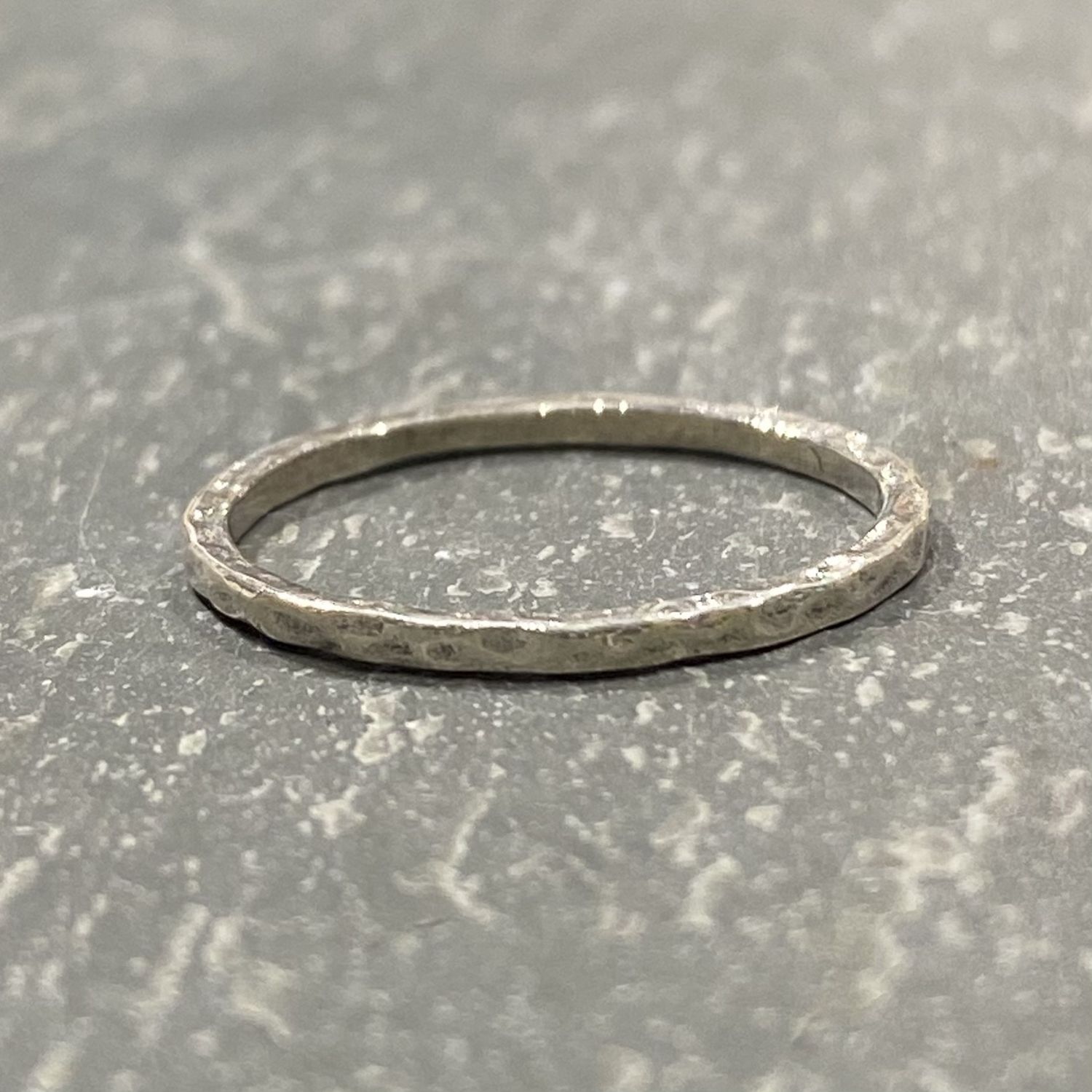 Tessler Ring Slim Hammered Band, Size: 6