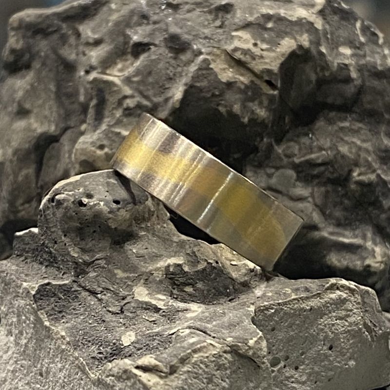Sznajderman Ring White Banks Yellow River Wedding Band