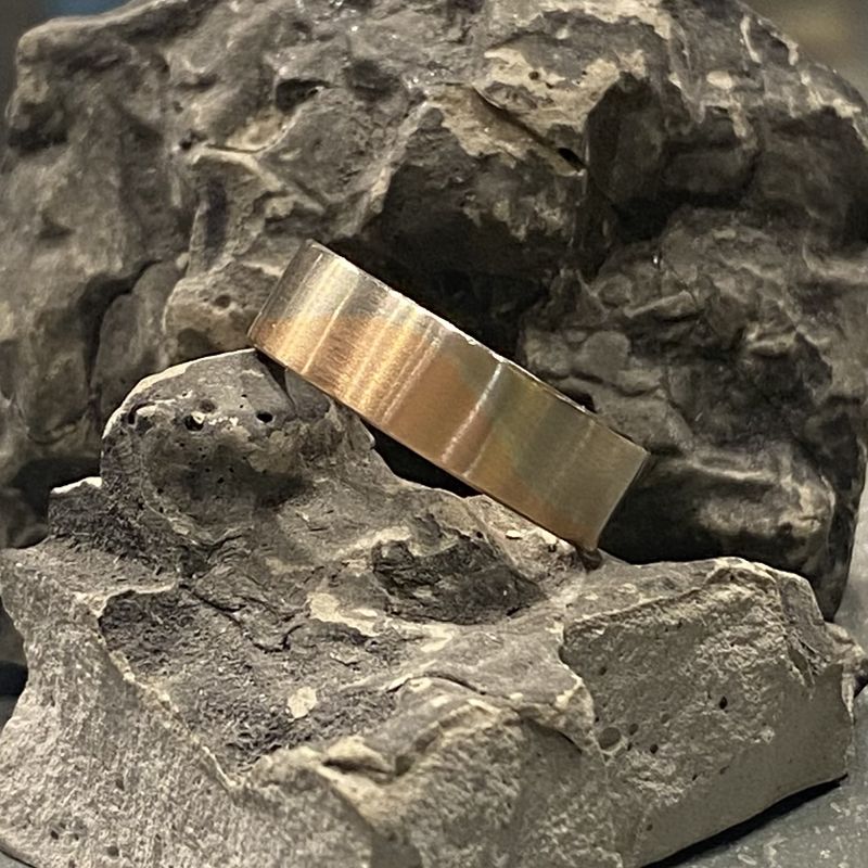 Sznajderman Ring Colliding Waves of White and Rose Wedding Band