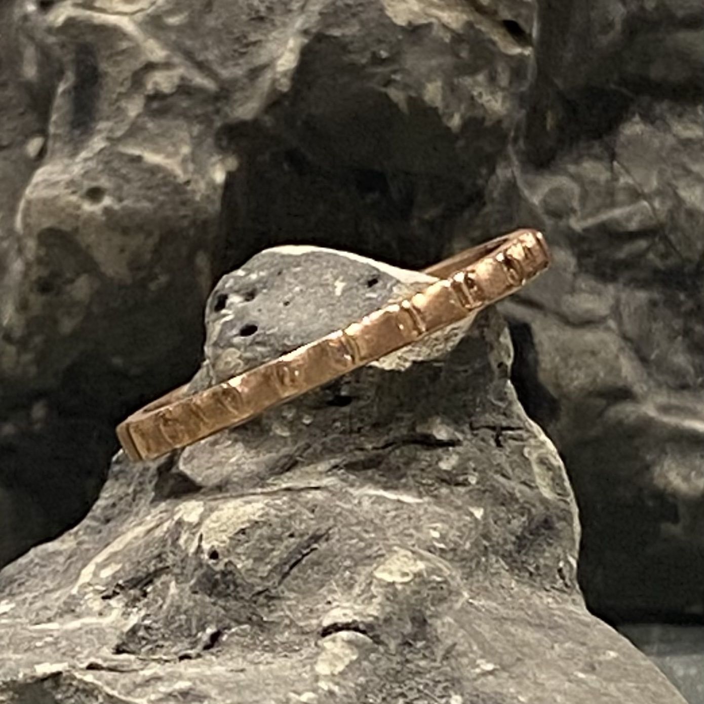 Sznajderman Ring 14k Rose Gold Textured Wedding Band