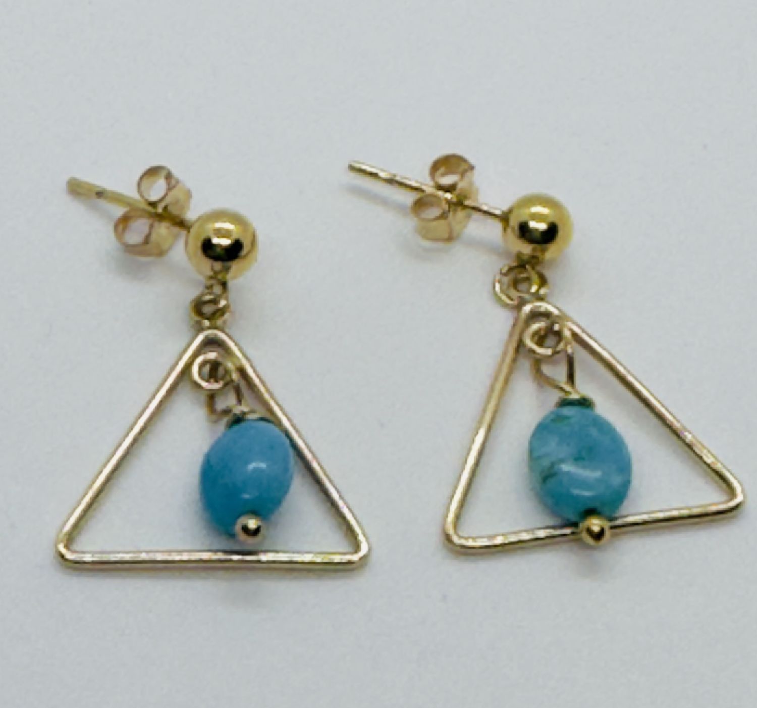 Bourie Earring Kingman Turquoise in GF Triangle