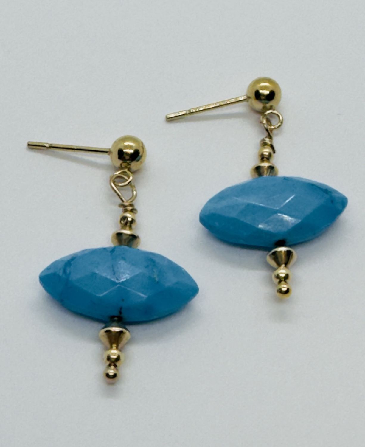 Bourie Earrings Faceted Marquis Turquoise