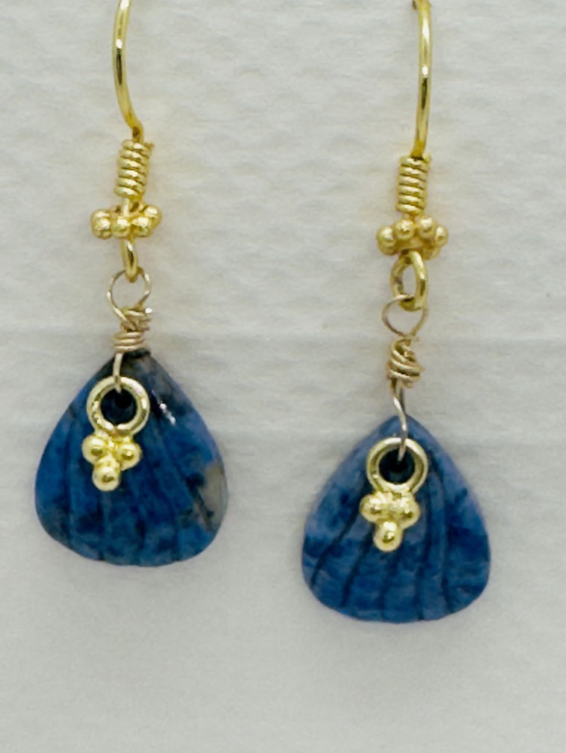 Bourie Earrings Carved Lapis