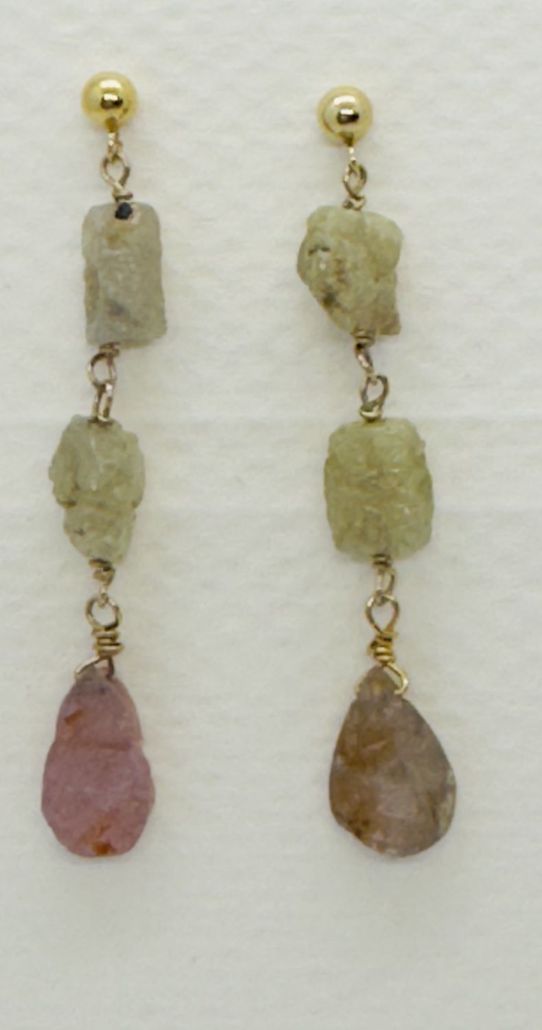 Bourie Earring Raw Sapphire Stones