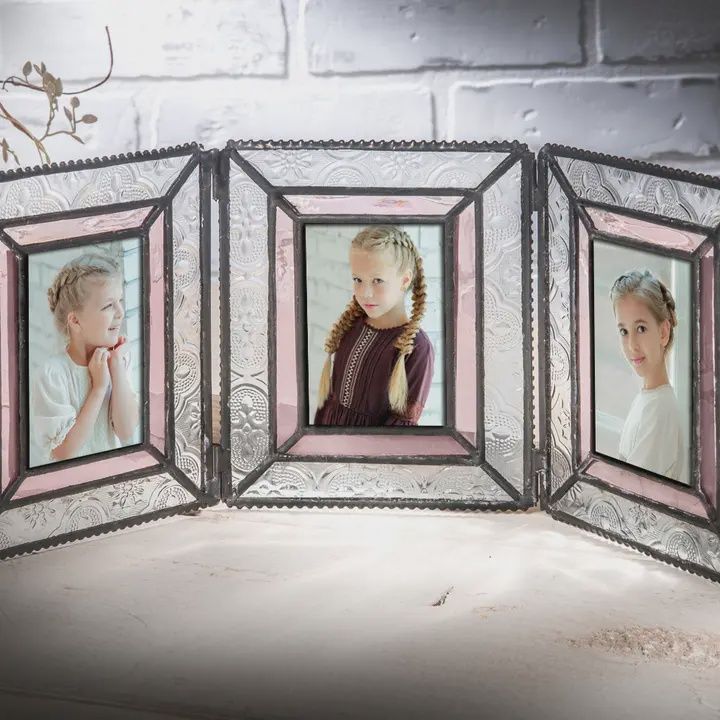 J Devlin Hinged Golding Photo Frame Triple 2x3&quot;