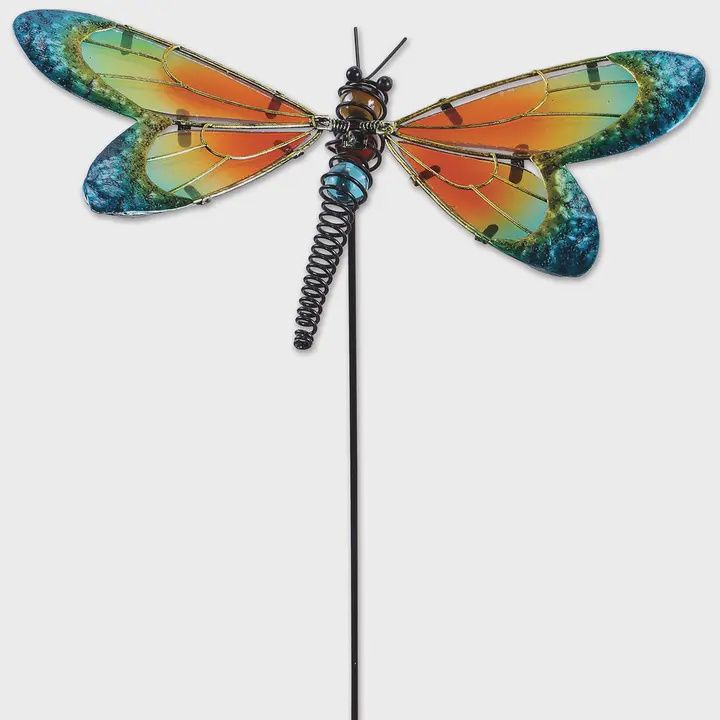 Sunset Dragonfly Plant Pick Blue
