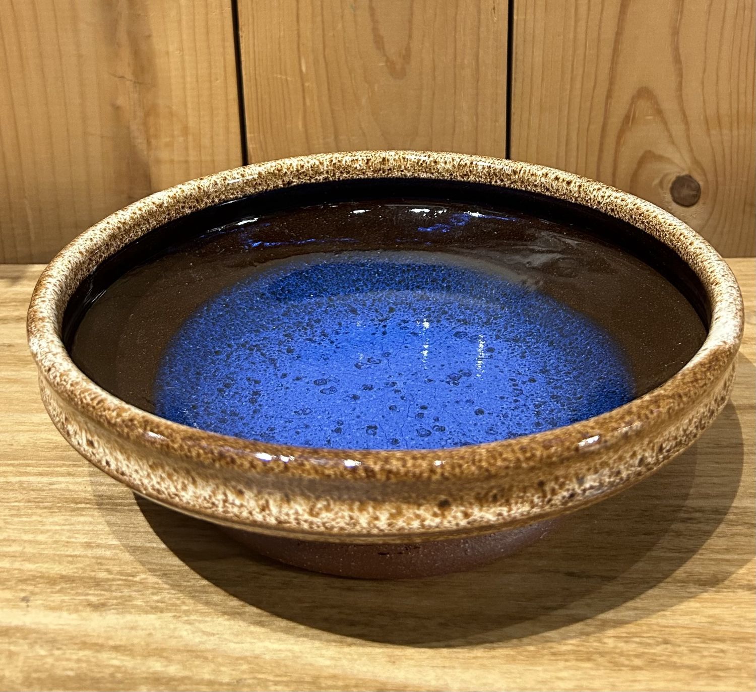 Okechukwu Serving Bowl Brown With Blue Interior