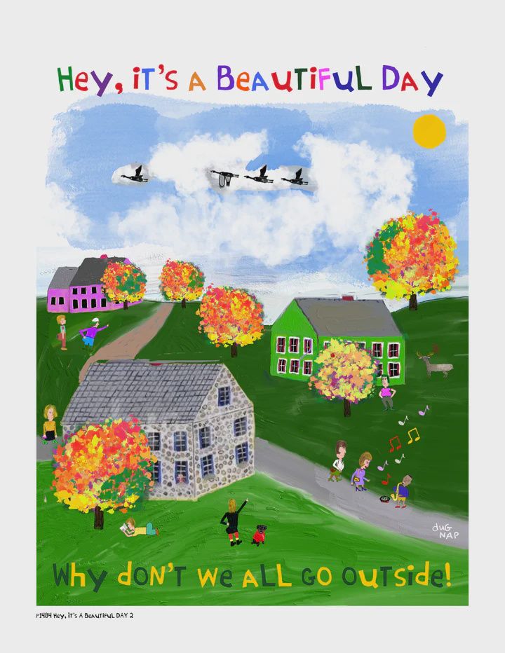 Dug Nap Print &quot;Hey It&#39;s A Beautiful Day Autumn 2&quot;