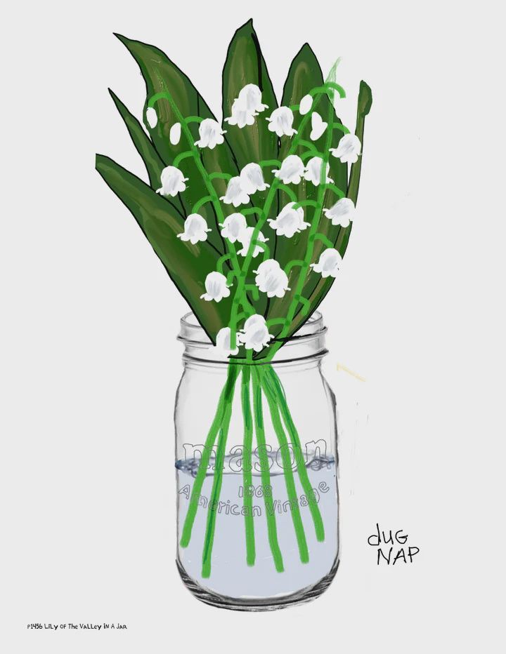 Dug Nap Print &quot;Lily Of The Valley In A Jar&quot;