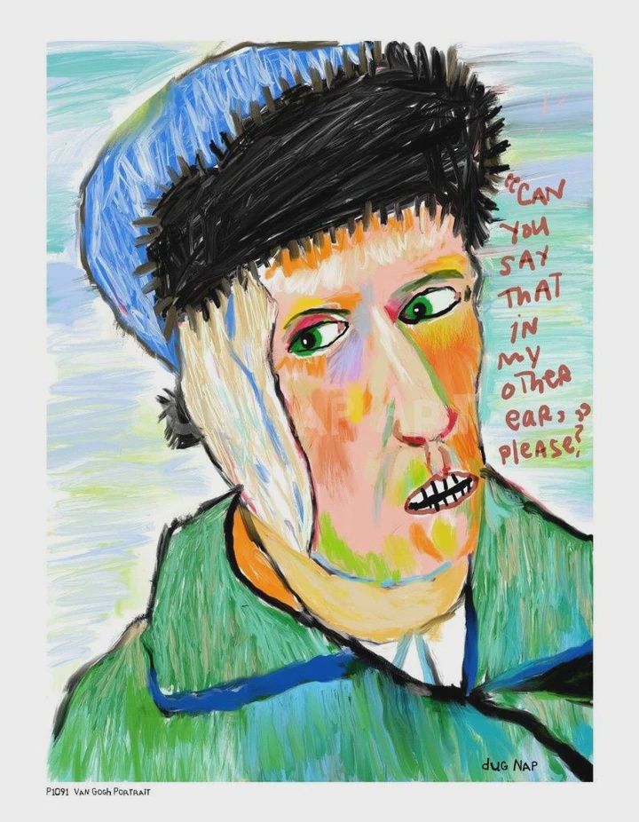 Dug Nap Print &quot;Van Gogh Portrait&quot;