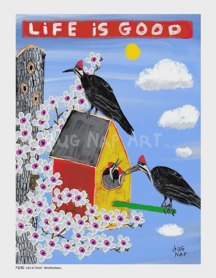 Dug Nap Print &quot;Woodpeckers&quot;