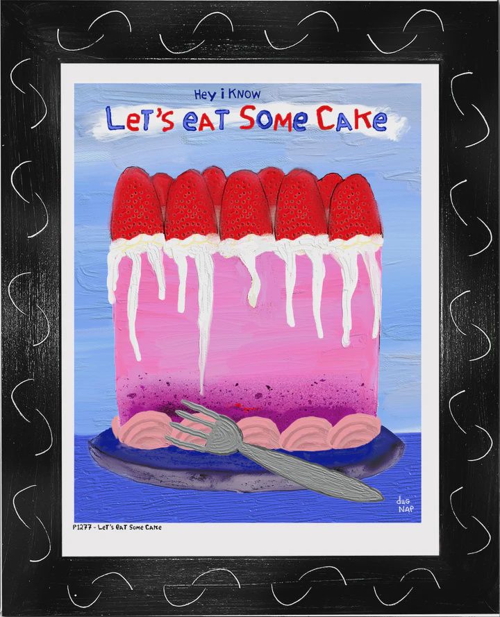 Dug Nap Print &quot;Let&#39;s Eat Some Cake&quot;