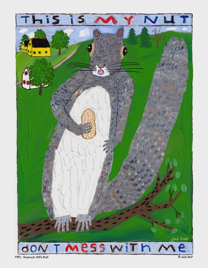 Dug Nap Print &quot;Squirrel With Nut&quot;