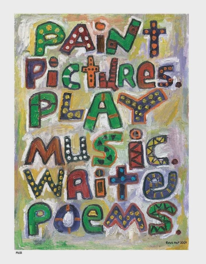 Dug Nap Print &quot;Pictures, Music, Poems&quot;