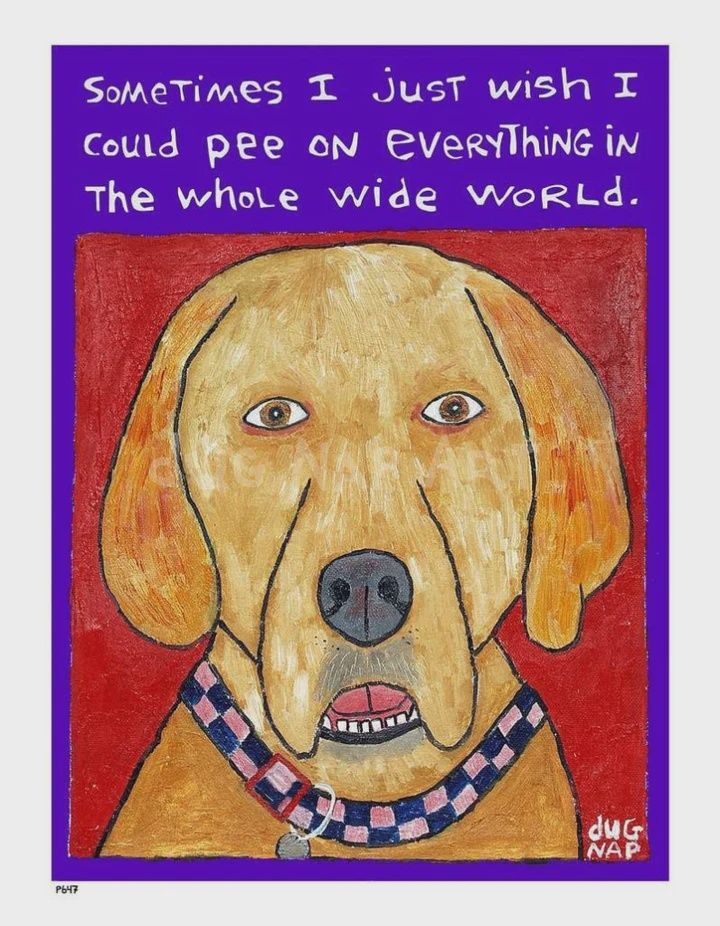 Dug Nap Print &quot;Dog Pee&quot; Yellow Lab