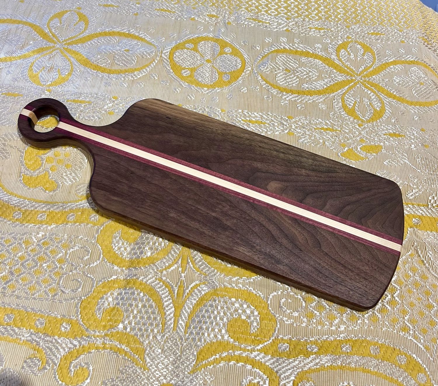 Straight Grain Charcuterie Board Walnut, Purple Heart and Maple