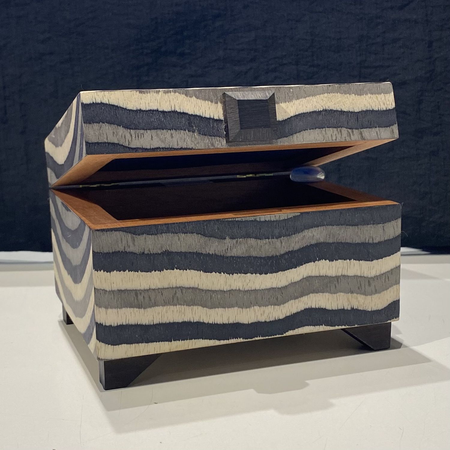 Cole Box Grey and White English Veneer Small
