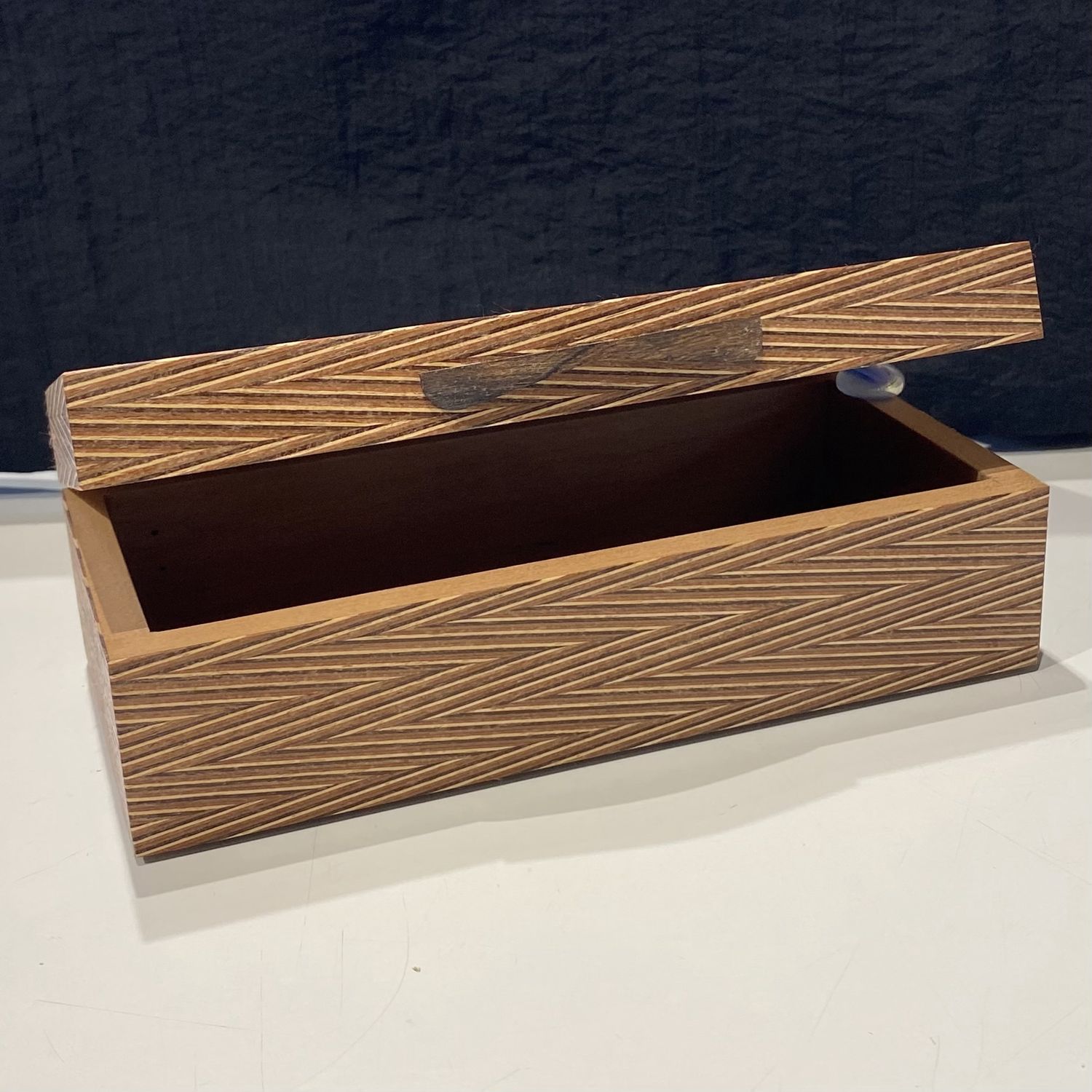 Cole Box Honduran Mahogany and English Veneer Burgandy Abstract